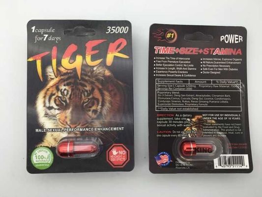Cina Tiger 35000 Pil Peningkatan Seksual Bahan Ramuan Pria 3D Garansi 3 Tahun pemasok