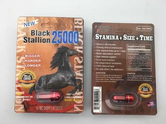 Cina Black Stallion 25000 Pria Sex Pills 3D Pria Enhancement Sex Capsule Botol Pil Plastik / Empry Wadah Kapsul pabrik